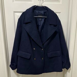 Eloquii Navy Blue Pea Coat